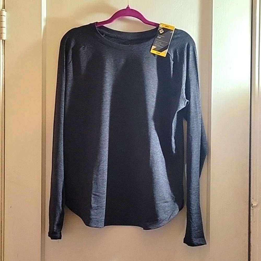 Member's Mark Women's Semi Fitted Moister Wicking Long Sleeve Soft Dark Gray NWT